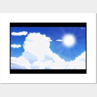 Calming Scene Above the Clouds - Relaxing Anime Scenery Posters and Art